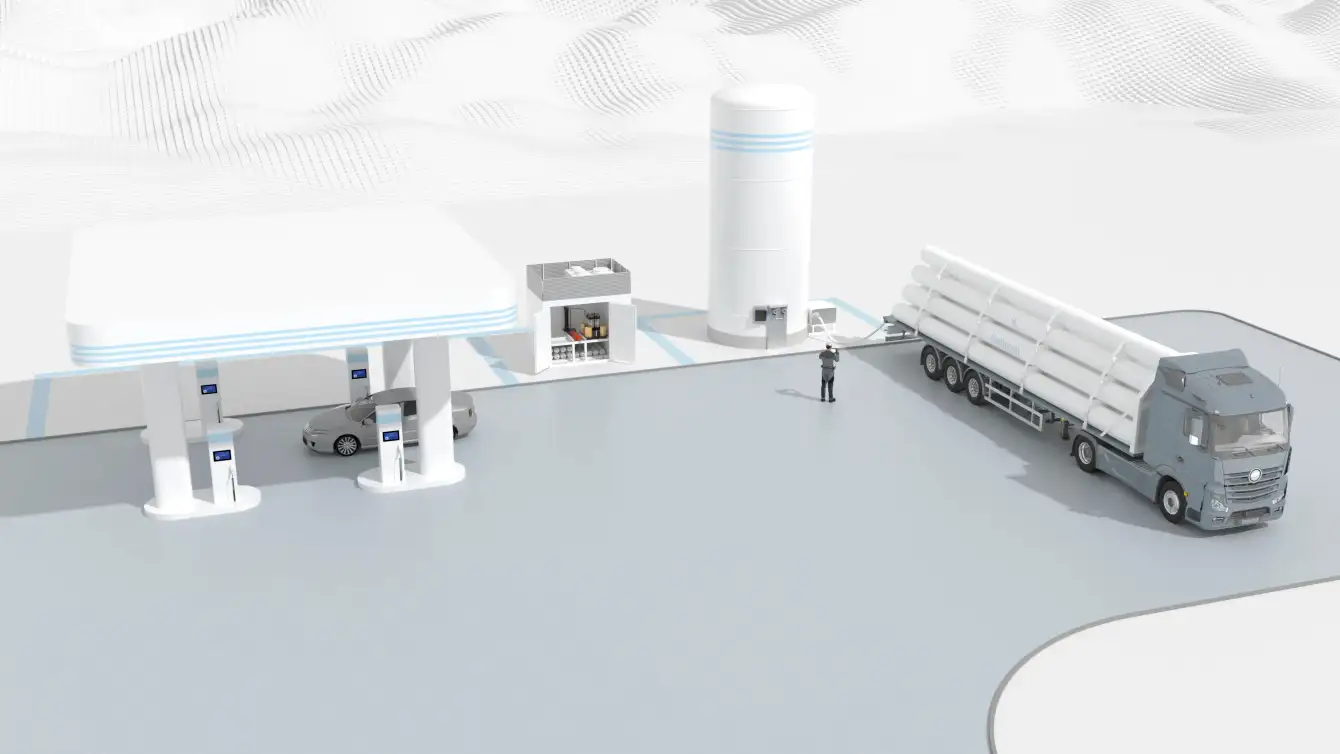 A picture of a hydrogen filling station. A picture of a hydrogen filling station.
