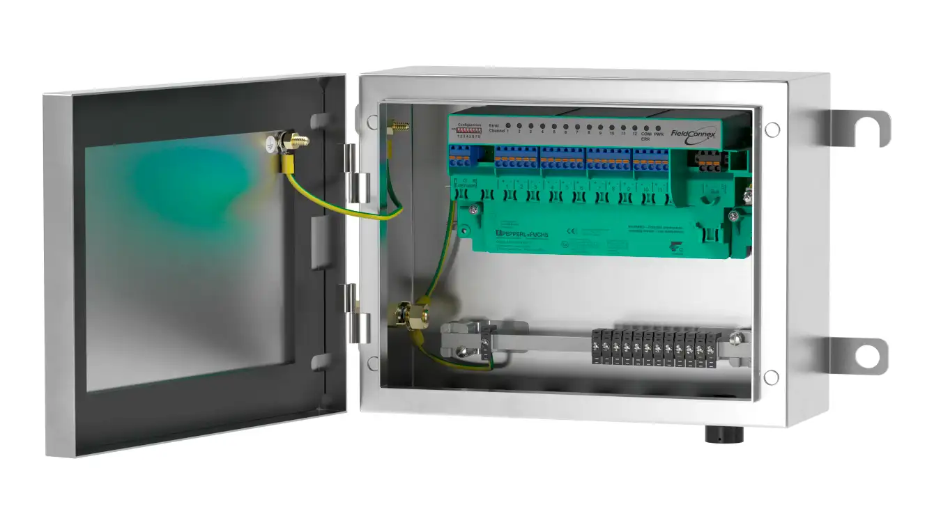 Tailor-made field junction boxes with the MIO (multi-input/ouput) allow efficient acquisition of up to 24 discrete inputs and outputs for the Ethernet backbone Tailor-made field junction boxes with the MIO (multi-input/ouput) allow efficient acquisition of up to 24 discrete inputs and outputs for the Ethernet backbone