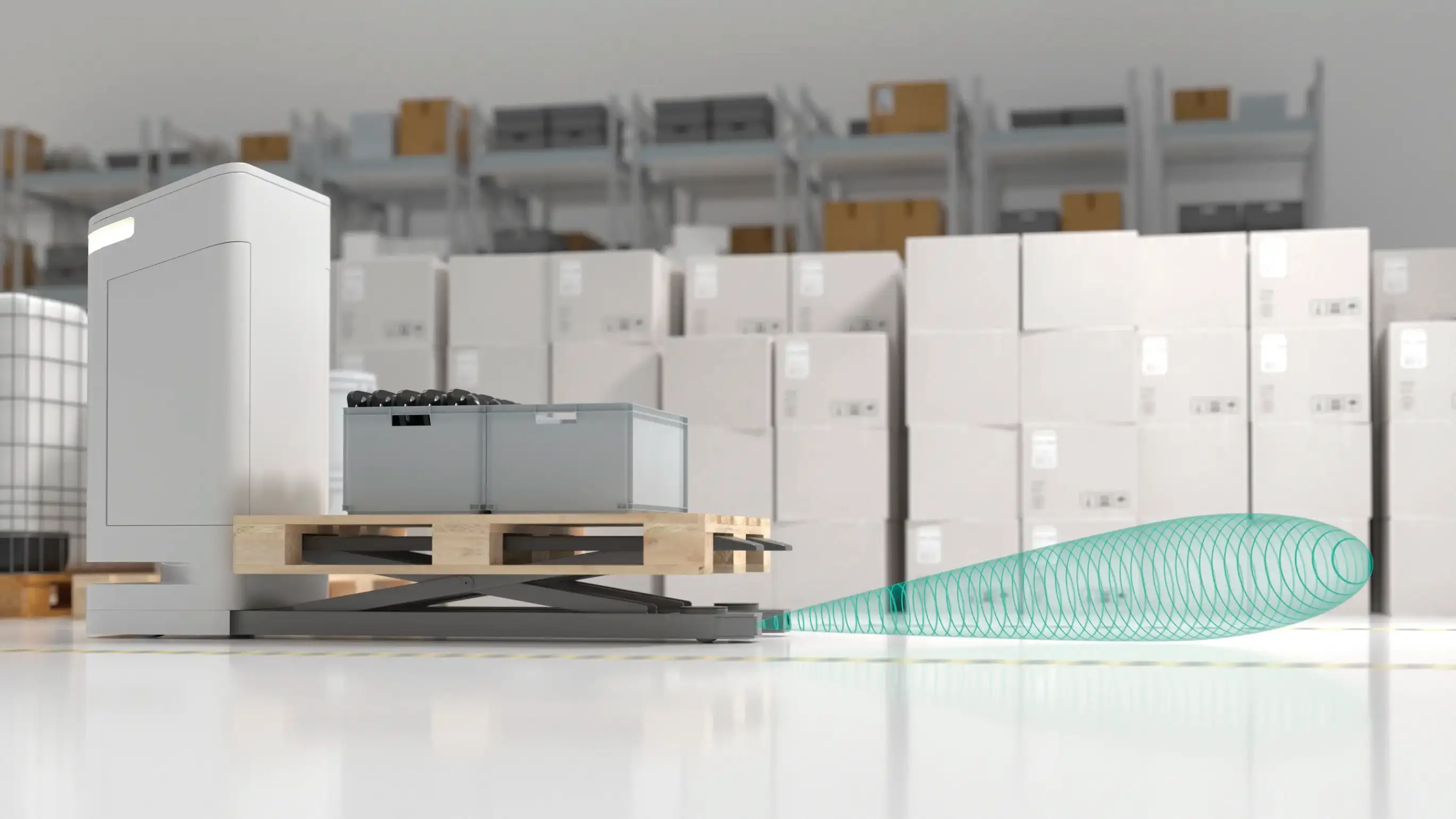 Ultrasonic sensor system USi-safety used for safe navigation of forklift truck Ultrasonic sensor system USi-safety used for safe navigation of forklift truck
