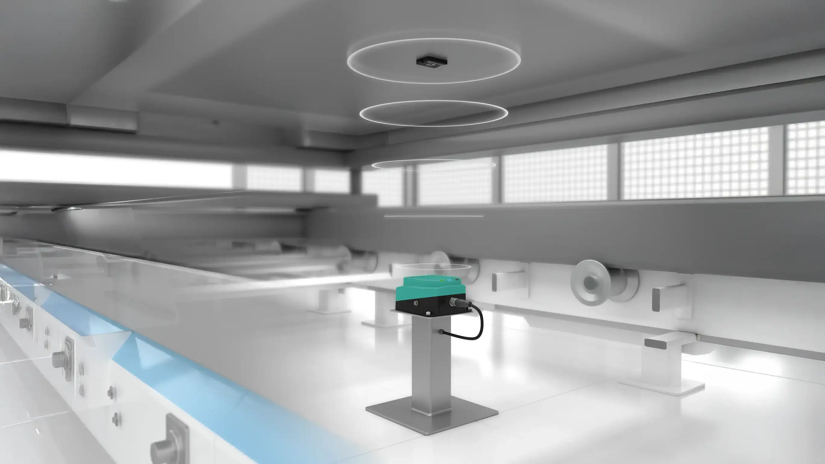 RFID device reads an electronic tag in metal forming RFID device reads an electronic tag in metal forming