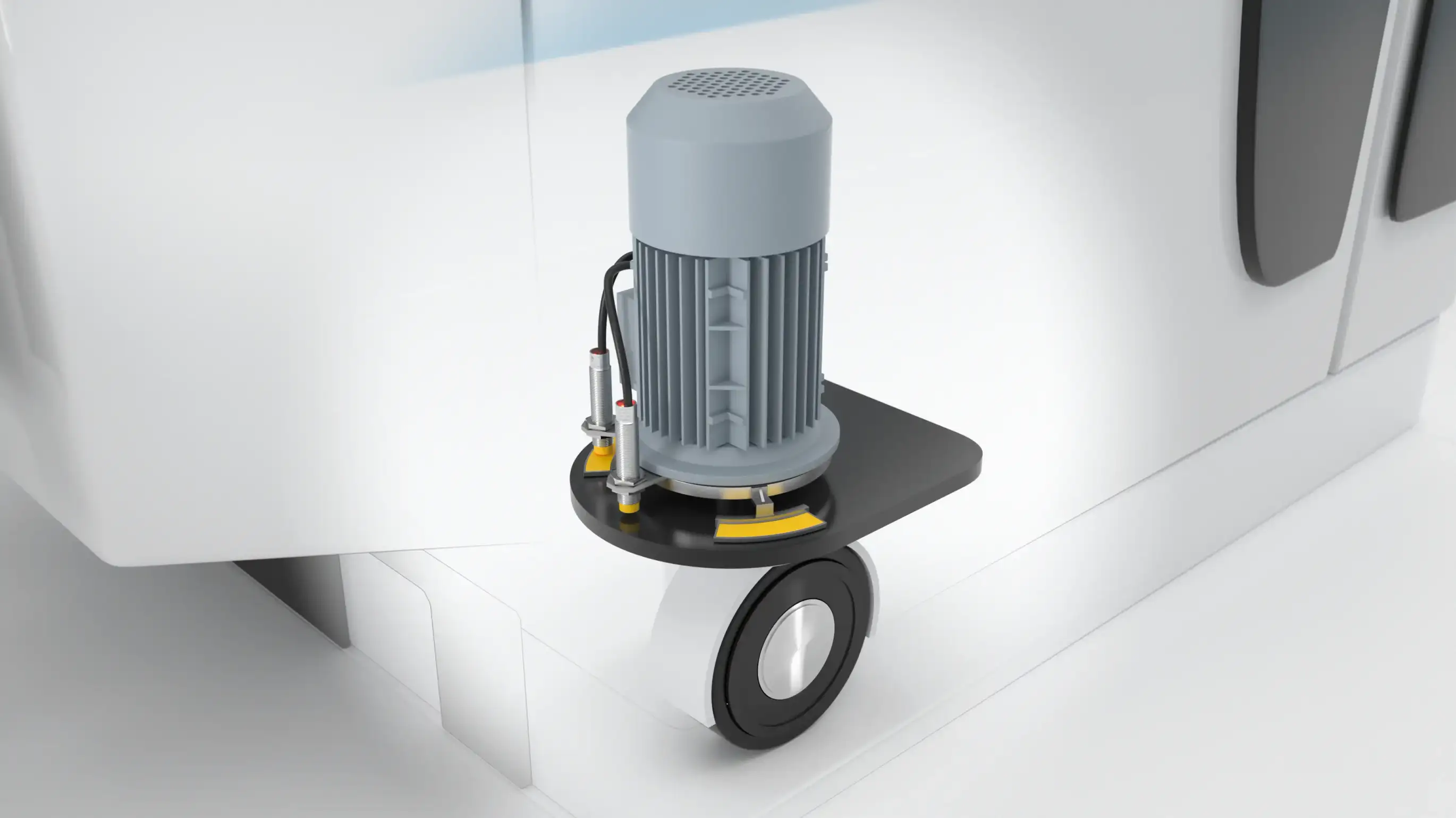 Close up of inductive safety sensors used in an AGV Close up of inductive safety sensors used in an AGV