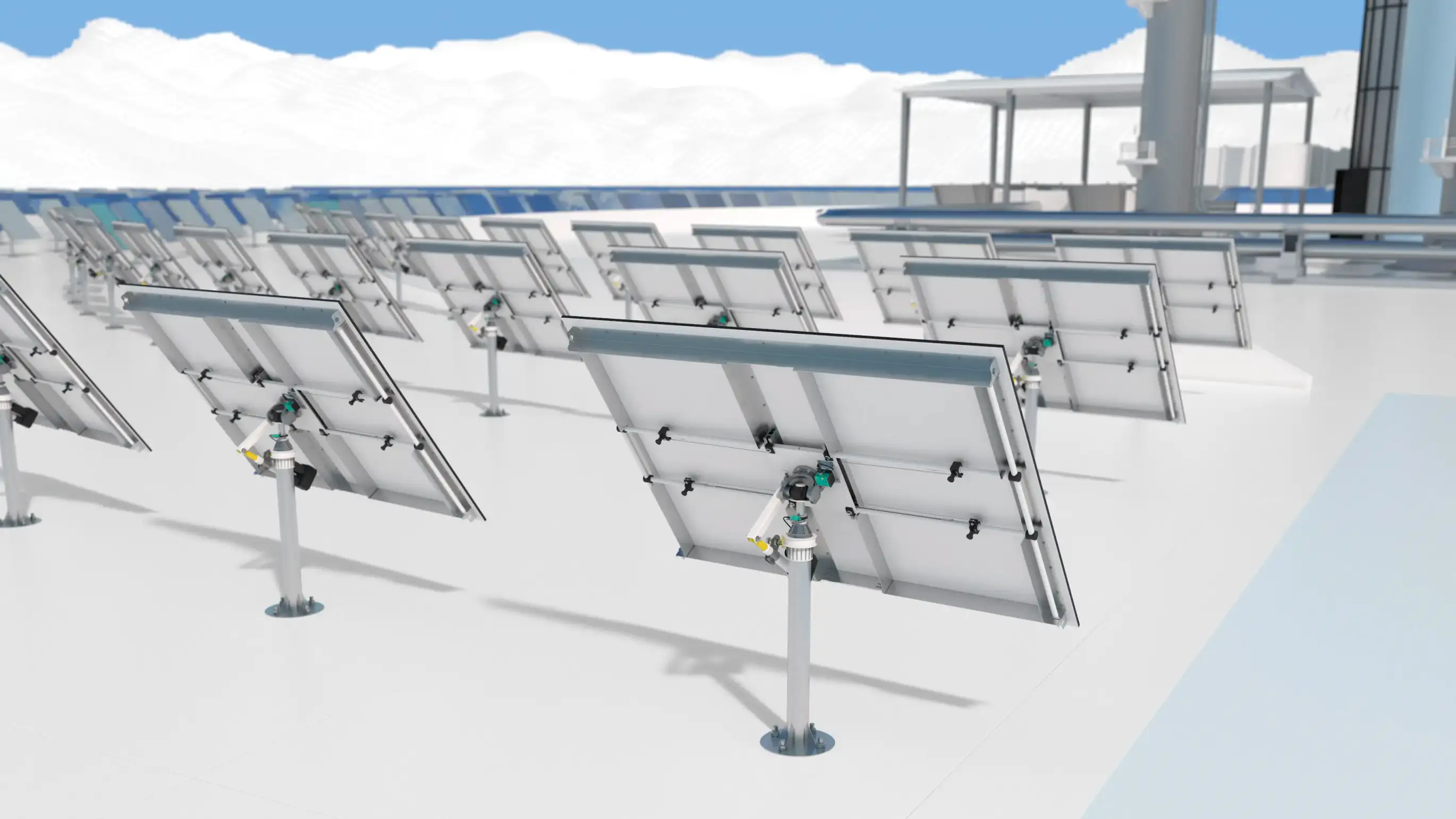 Heliostats from behind with the used sensor technology