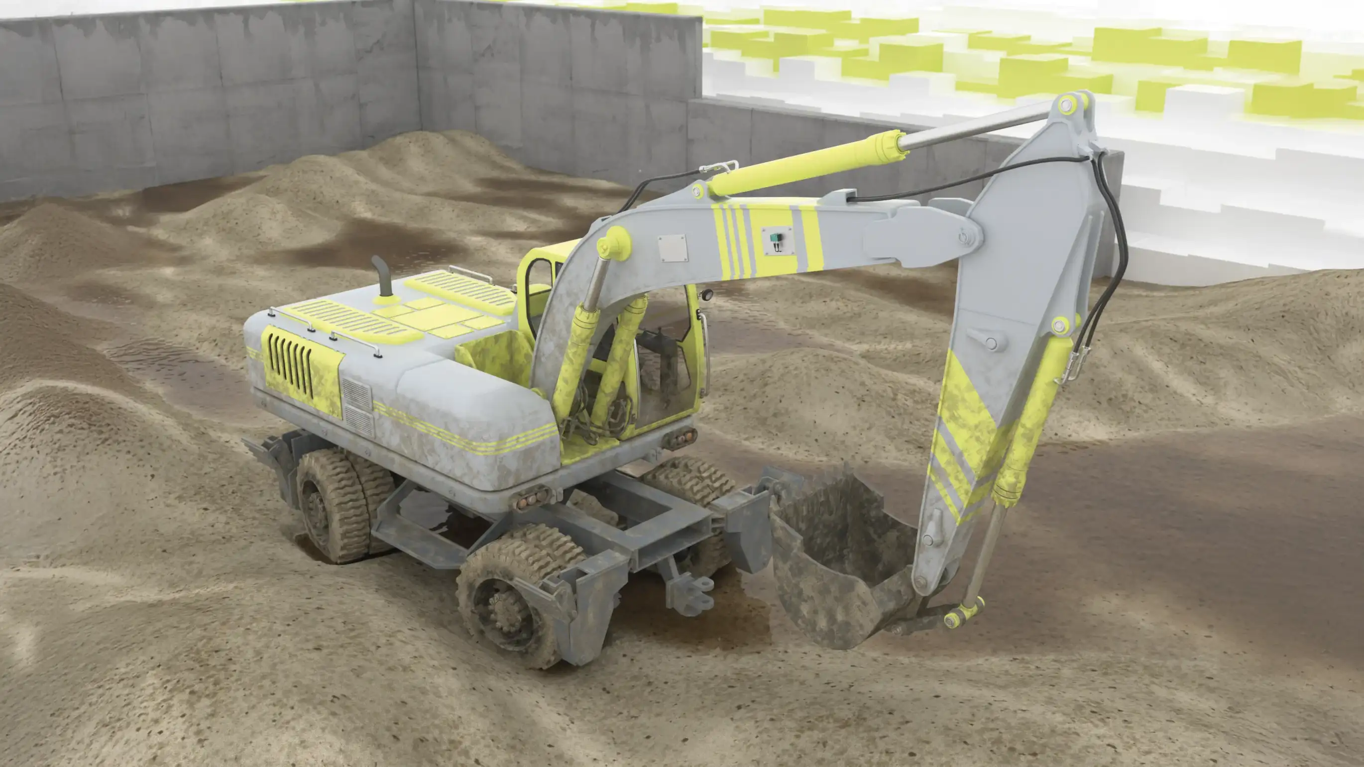 Position Excavator Shovels Precisely along Three Axes