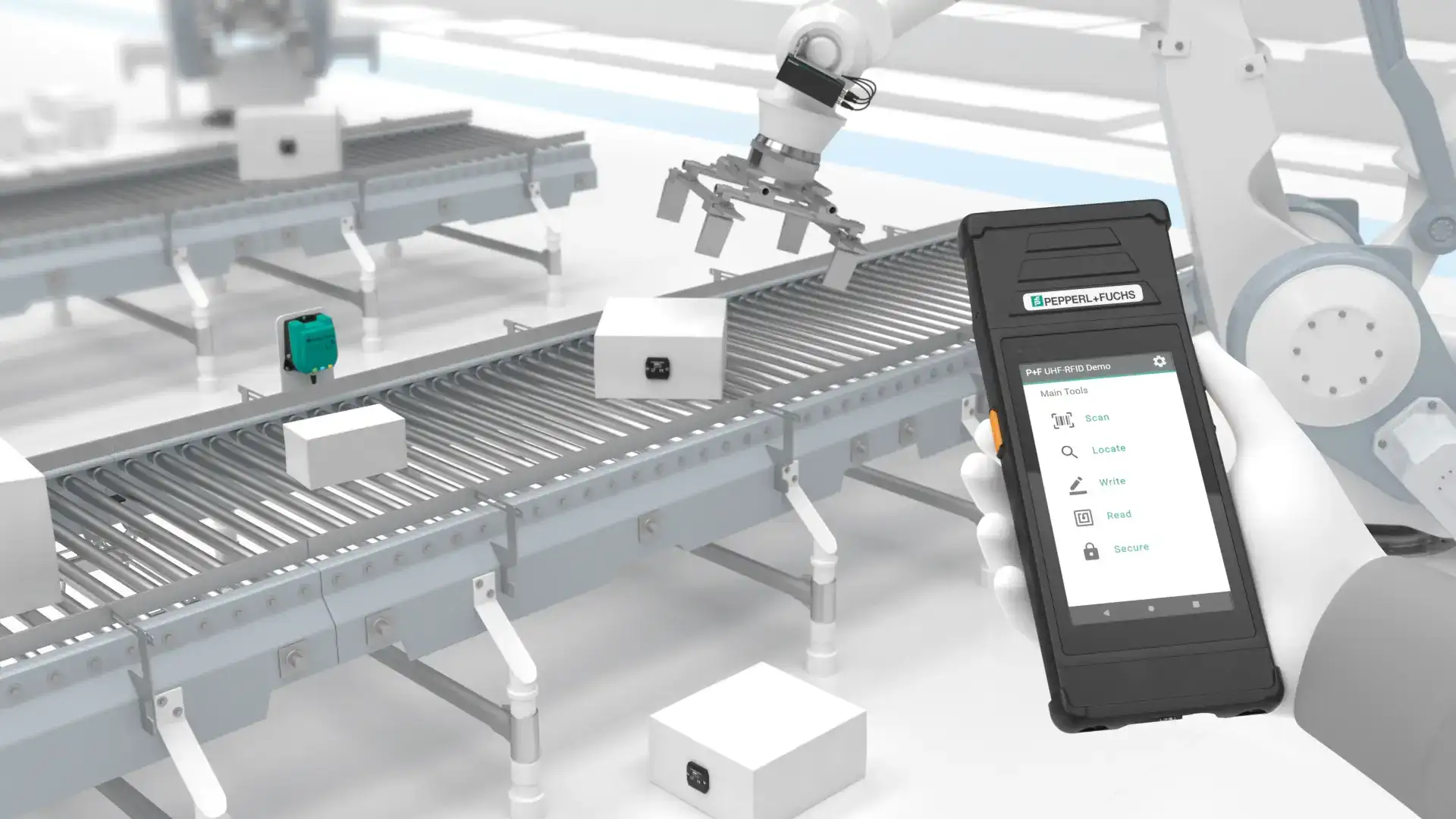 Mobile RFID handheld used in industrial environment
