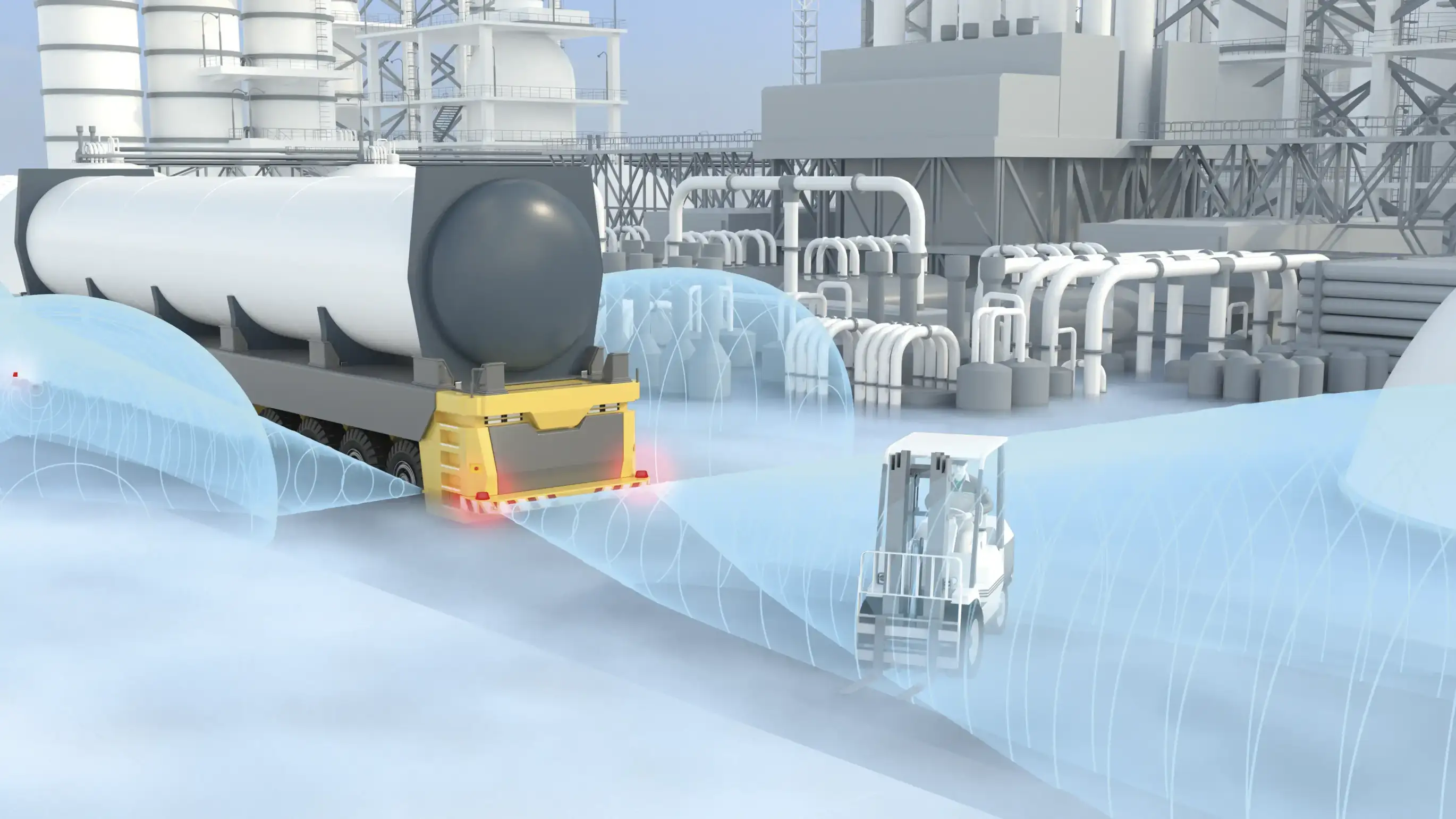Radar sensors for collision avoidance of AGVs in outdoor areas, Pepperl+Fuchs Radar sensors for collision avoidance of AGVs in outdoor areas, Pepperl+Fuchs