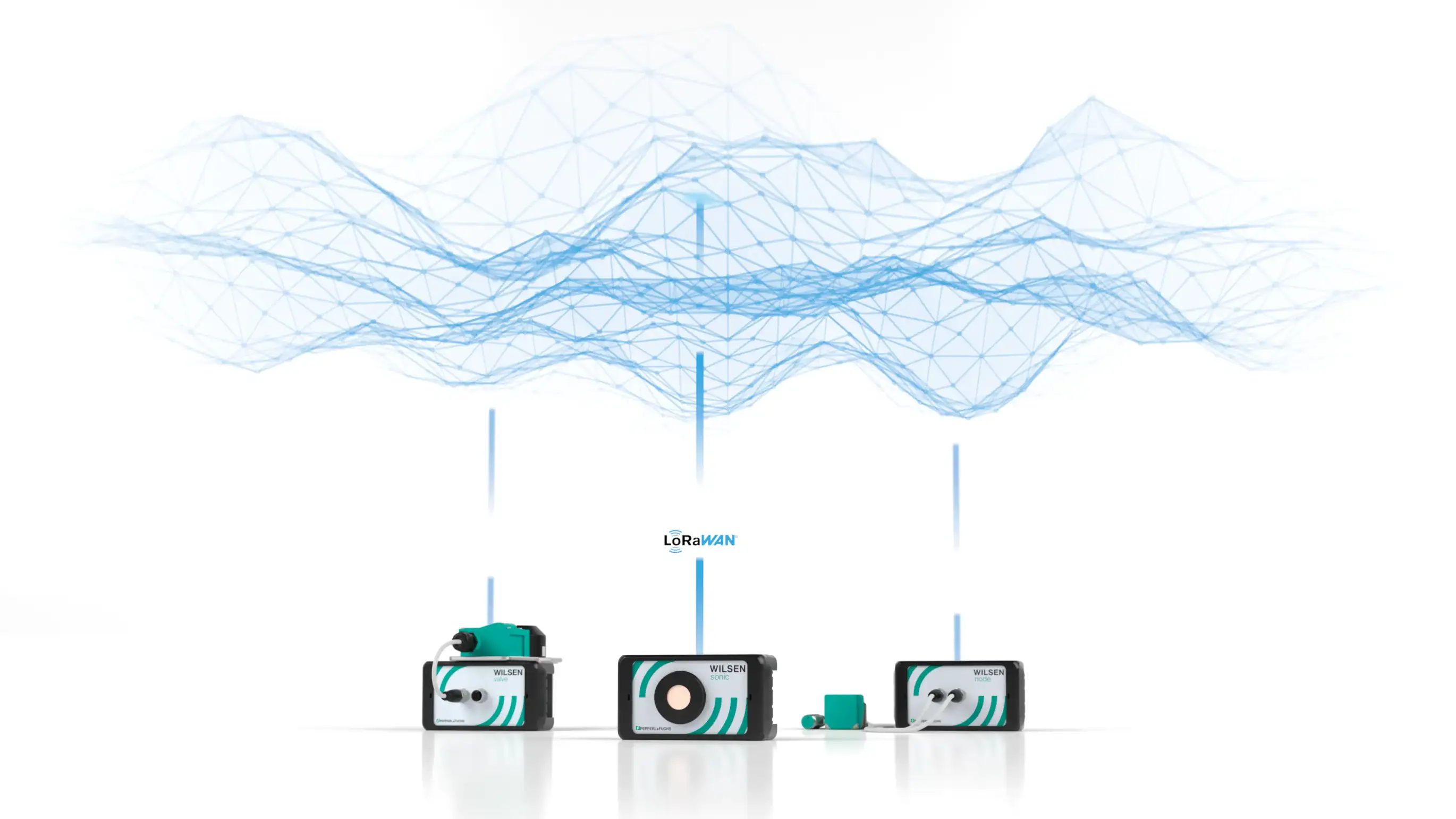 Visualization of WILSEN sensors transmitting data to LoRa network Visualization of WILSEN sensors transmitting data to LoRa network