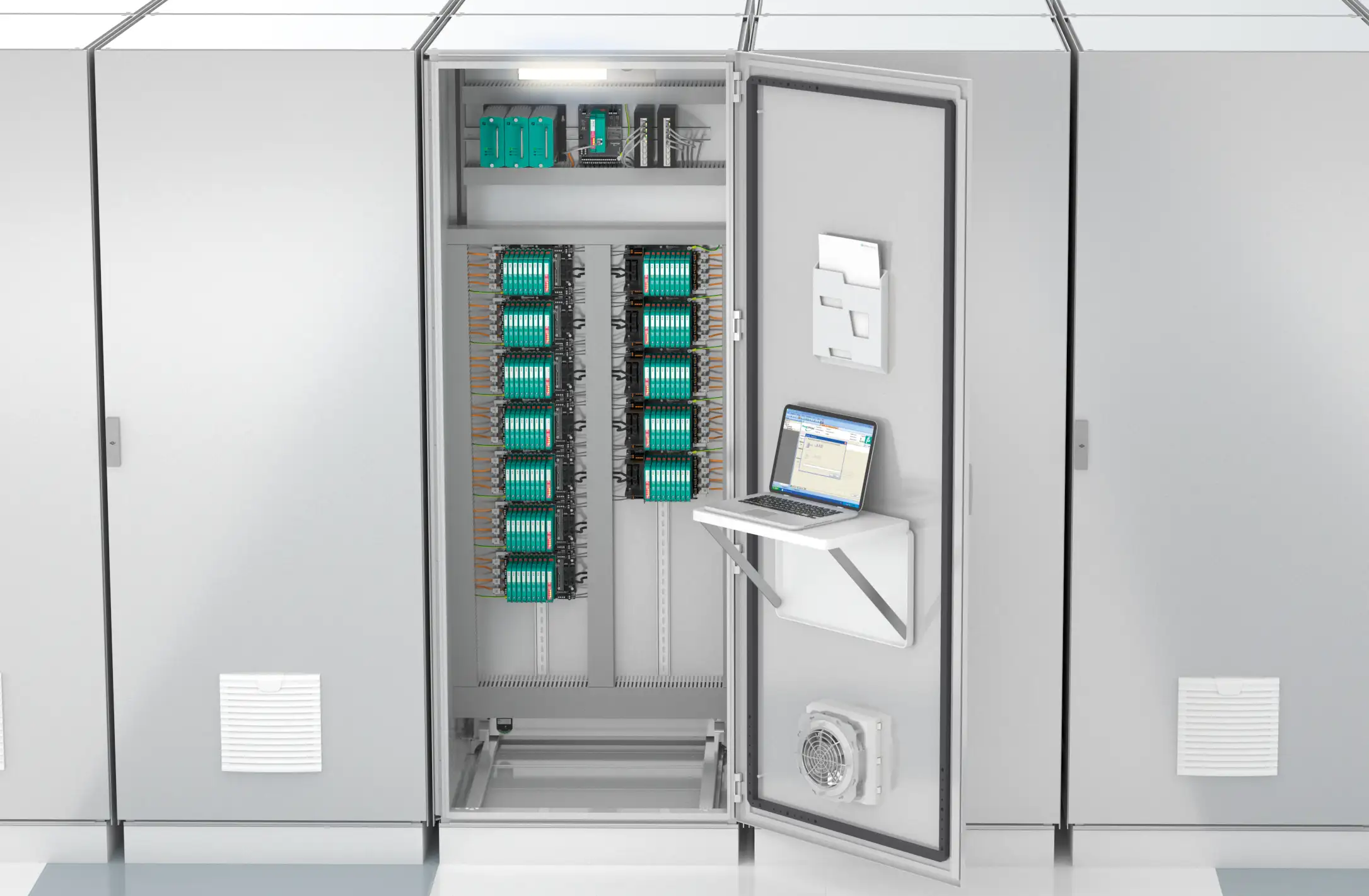 Control cabinet for the fieldbus power supply