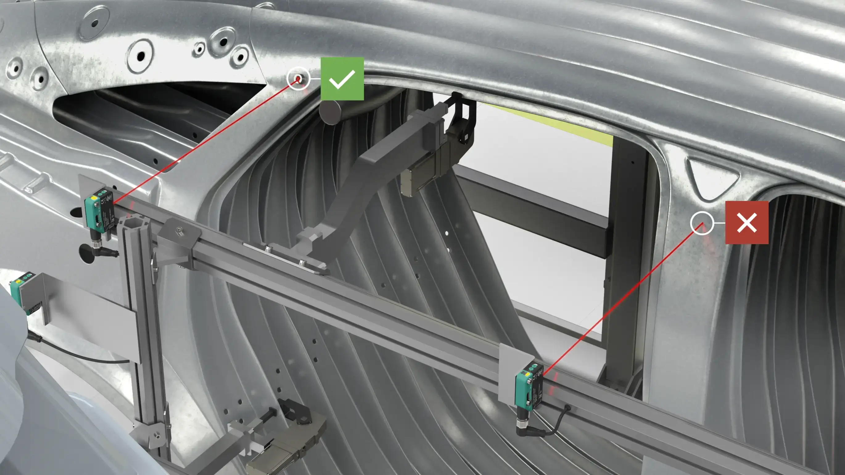The DuraBeam laser diode creates a small light spot that can monitor even the tiniest features of the side panels The DuraBeam laser diode creates a small light spot that can monitor even the tiniest features of the side panels