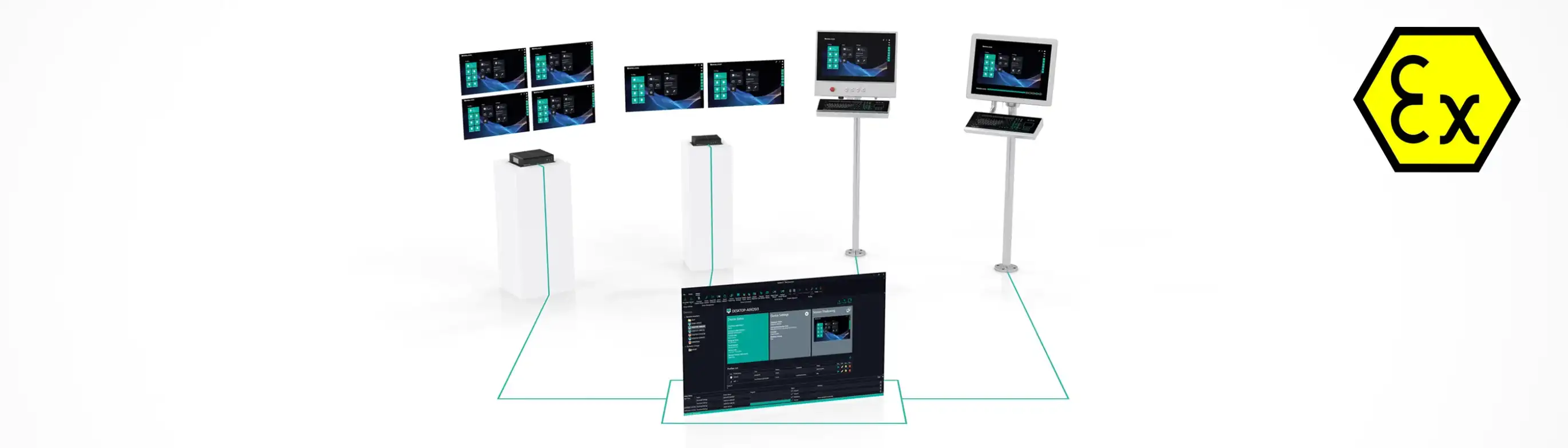 several hmi devices with VisuNet RM Shell on the screen several hmi devices with VisuNet RM Shell on the screen