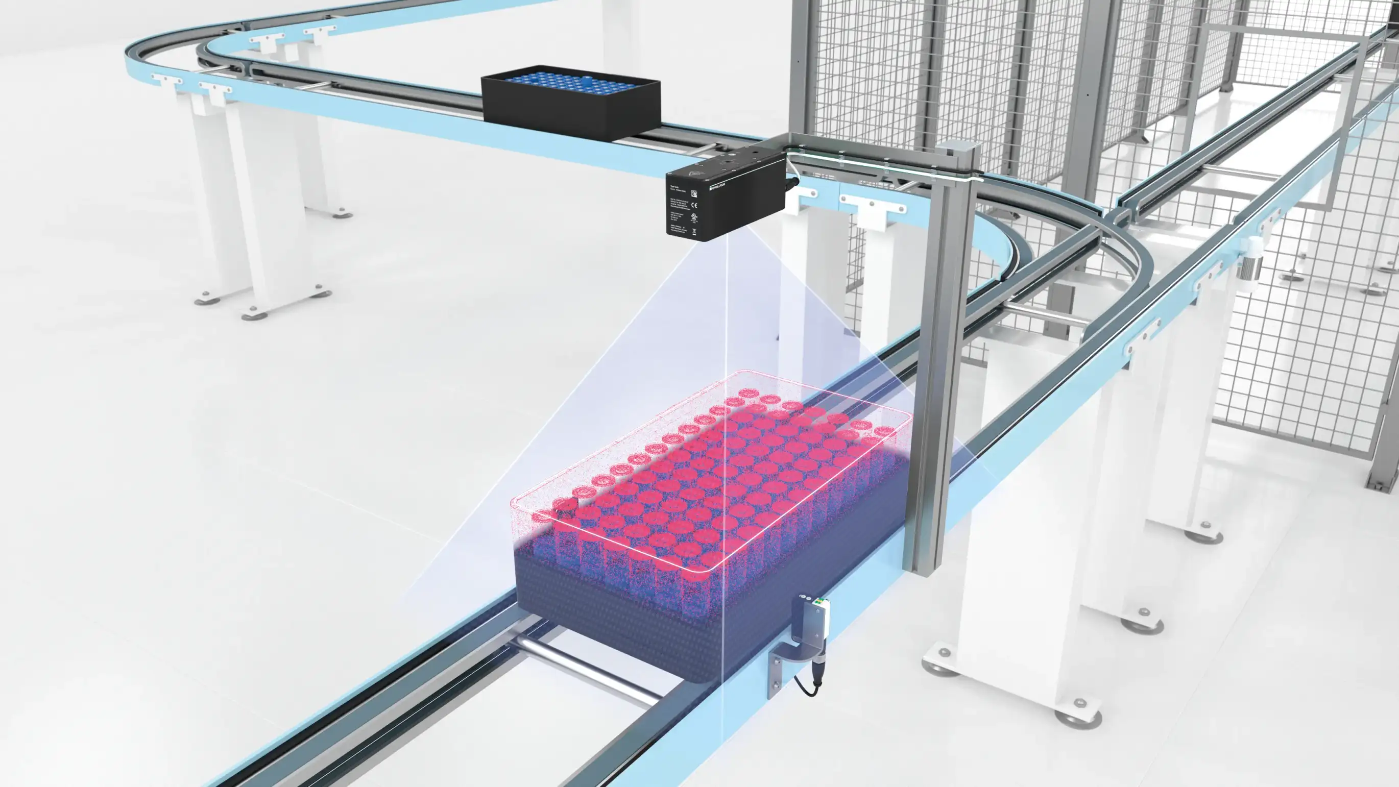 SmartRunner Explorer 3-D vision sensors reliably check the completeness and alignment of cells for battery modules SmartRunner Explorer 3-D vision sensors reliably check the completeness and alignment of cells for battery modules