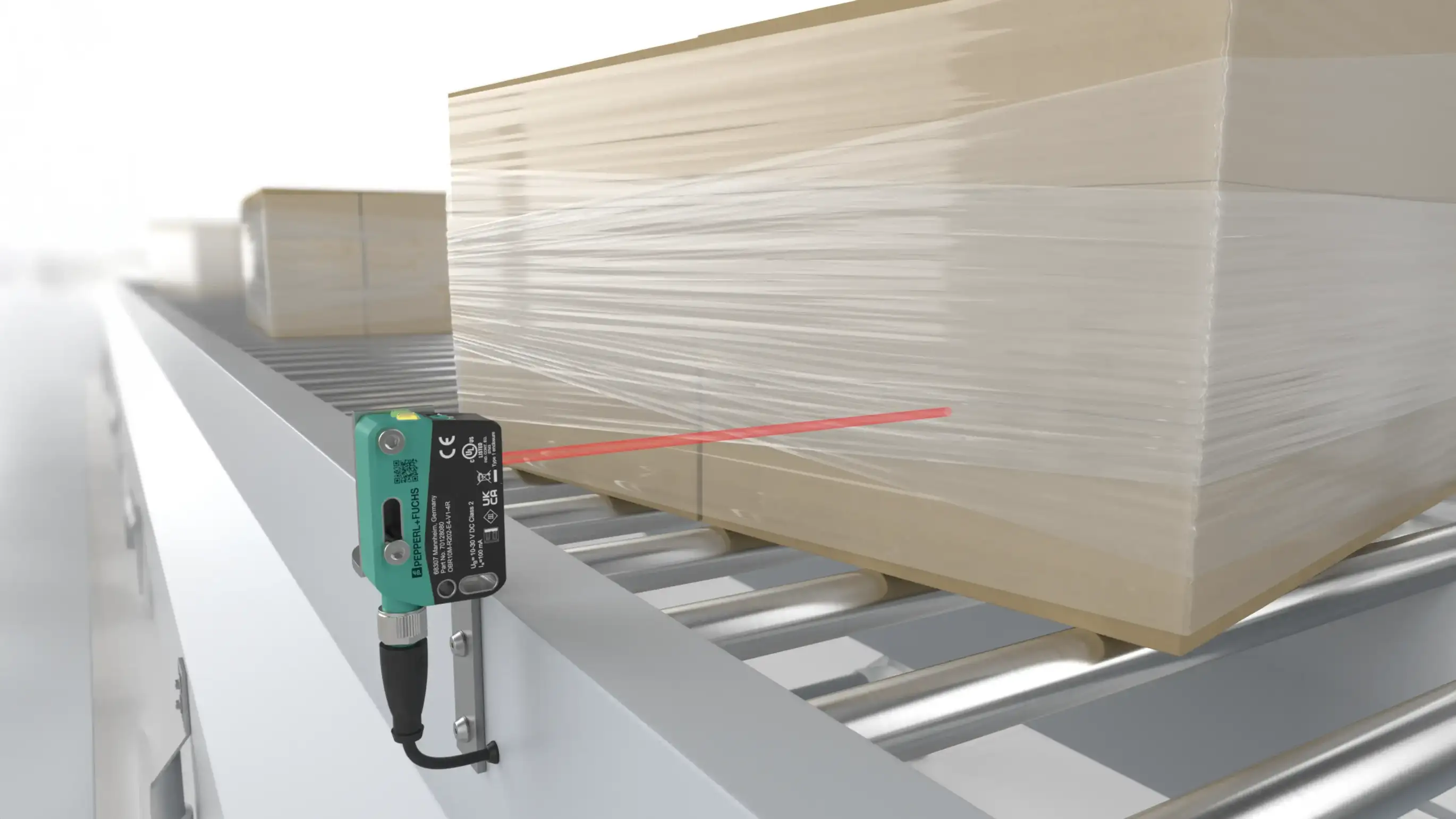 R202 photoelectric sensors for pallet foil detection, Pepperl+Fuchs R202 photoelectric sensors for pallet foil detection, Pepperl+Fuchs