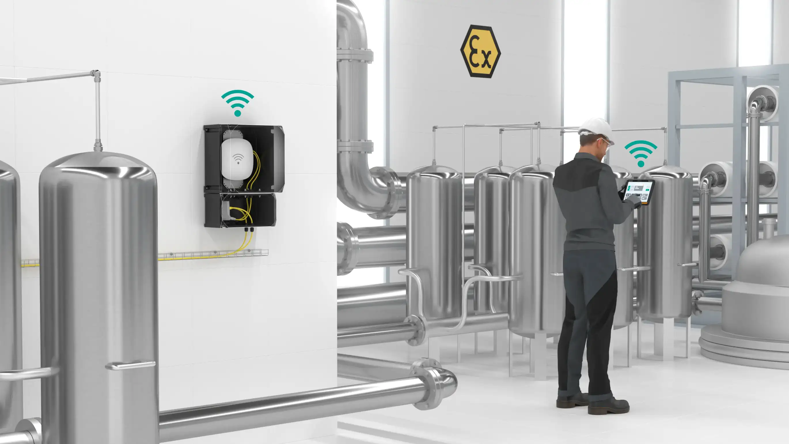 Wireless access point solution and industrial tablet thin client in Zone 2 hazardous area