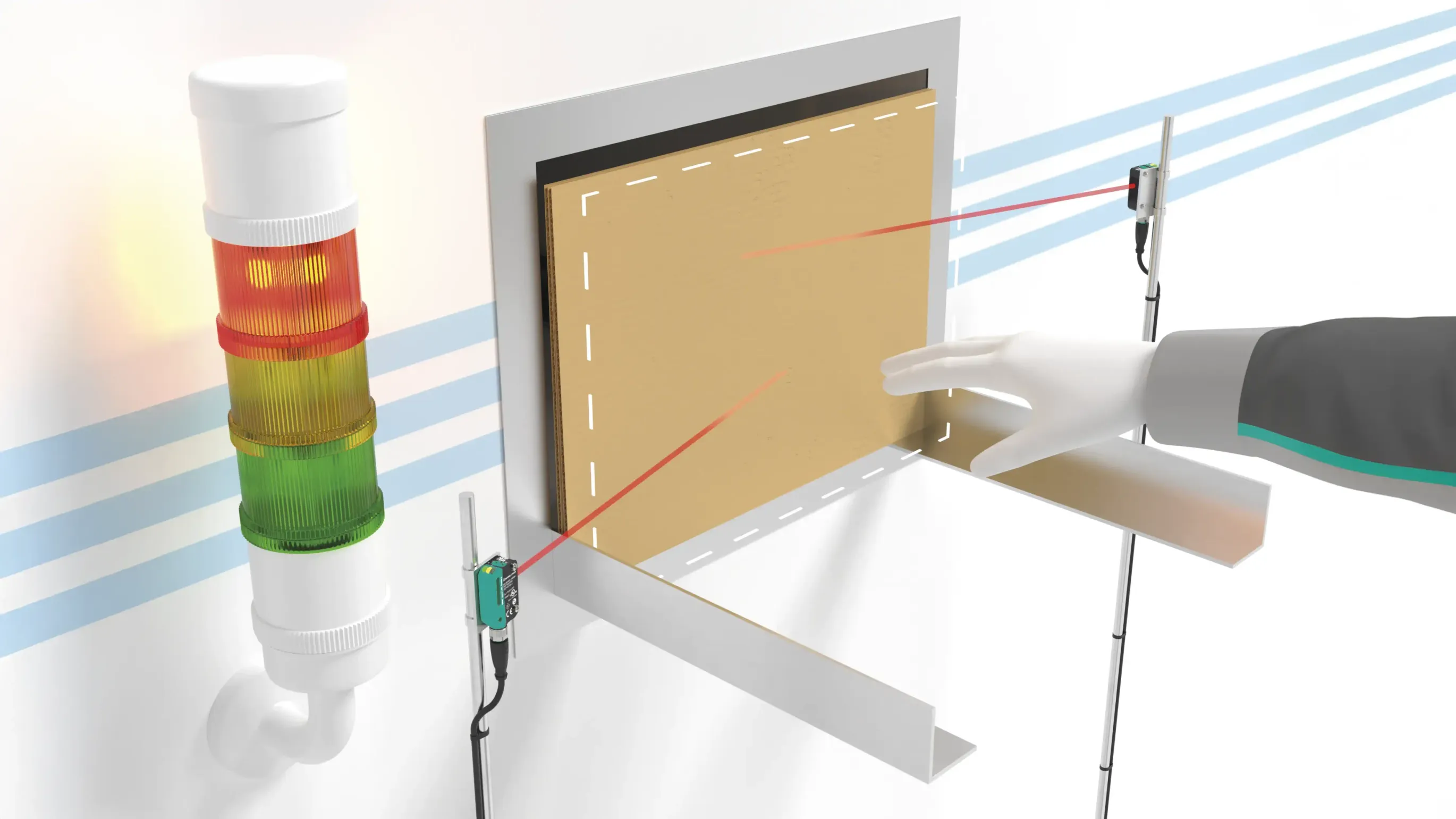 R100 photoelectric sensor in safe residual stack monitoring application R100 photoelectric sensor in safe residual stack monitoring application