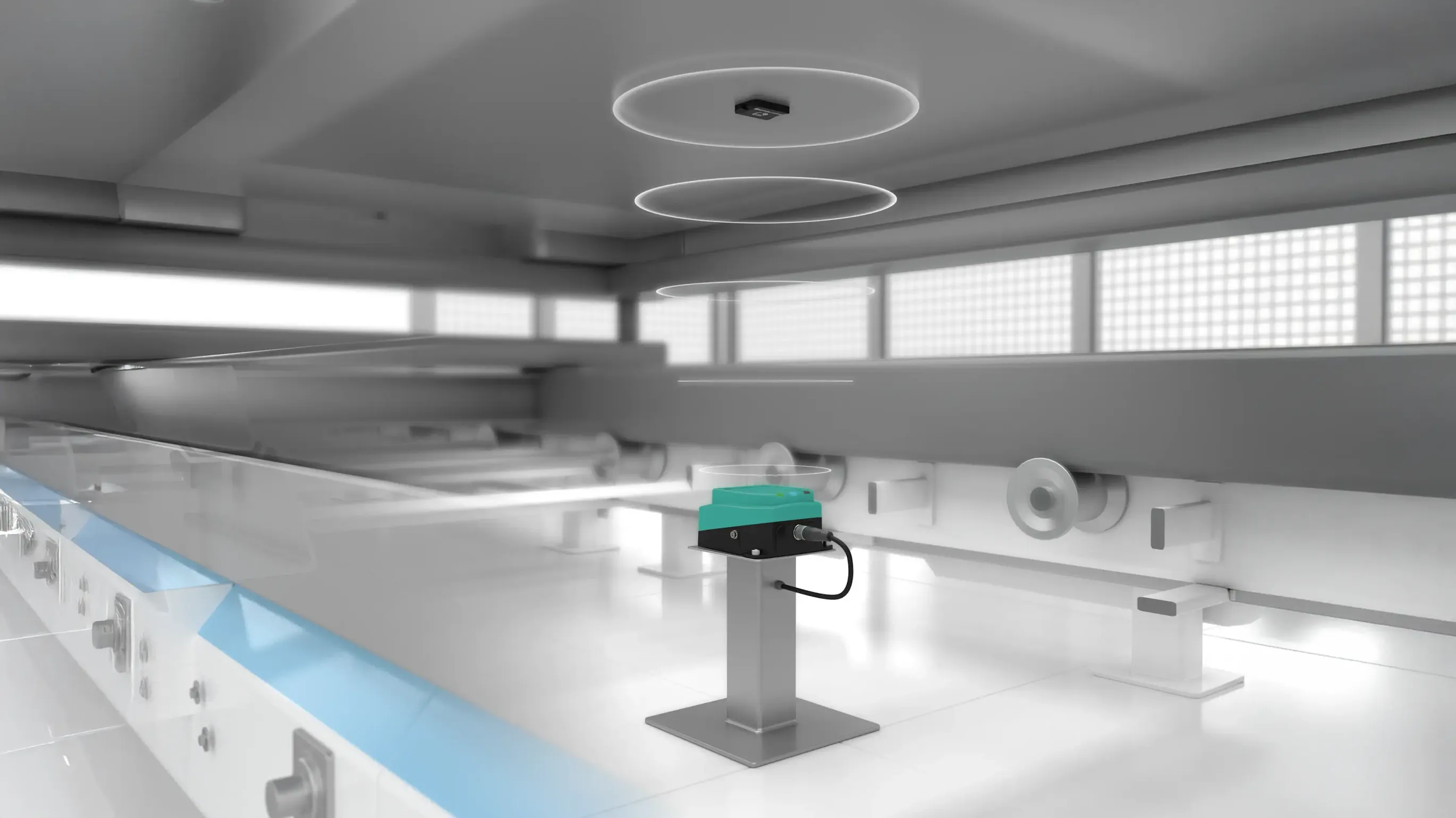 RFID device reads an electronic tag in metal forming RFID device reads an electronic tag in metal forming
