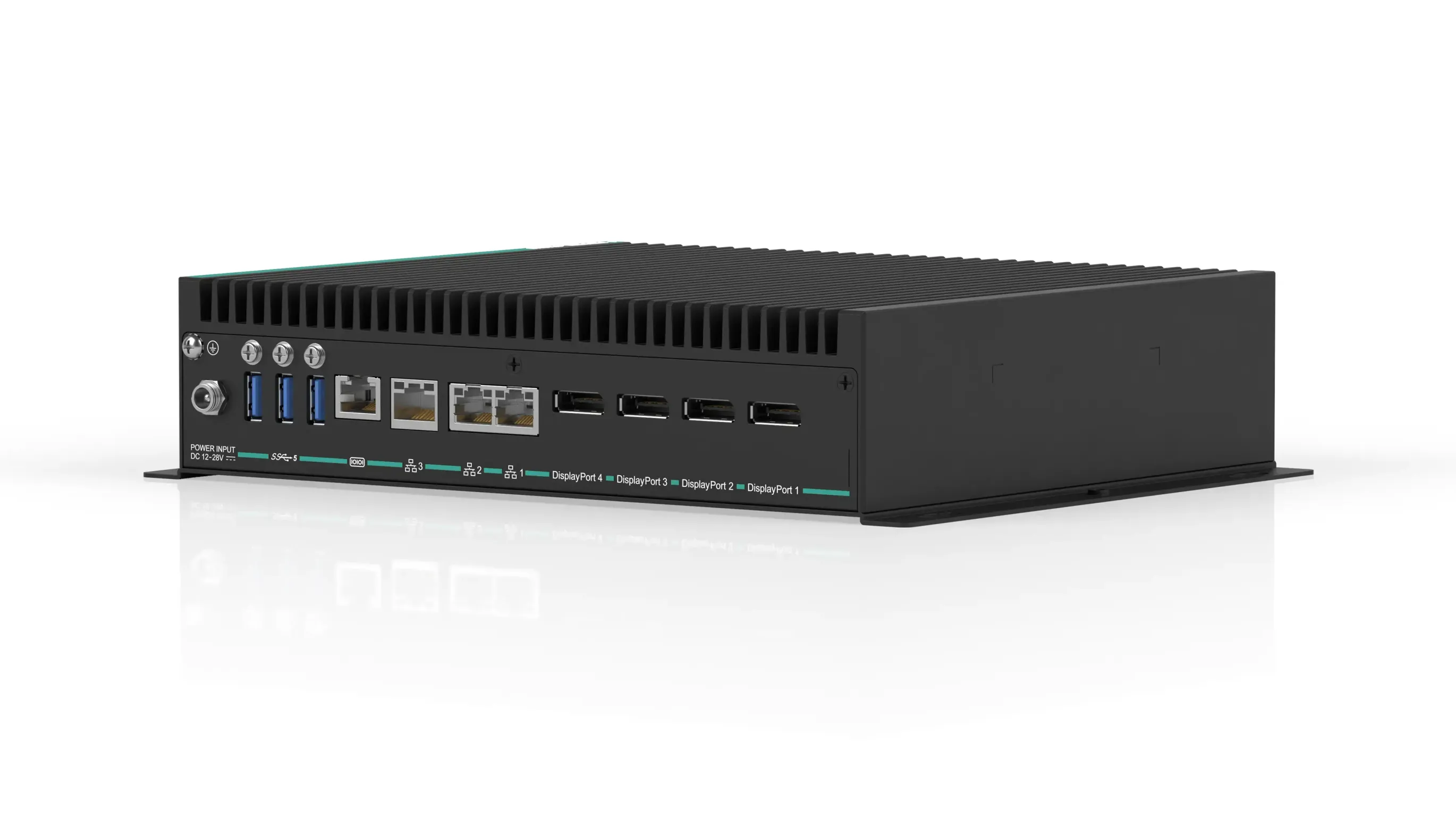 The back of the BTC24 industrial box thin clients in a rugged housing The back of the BTC24 industrial box thin clients in a rugged housing