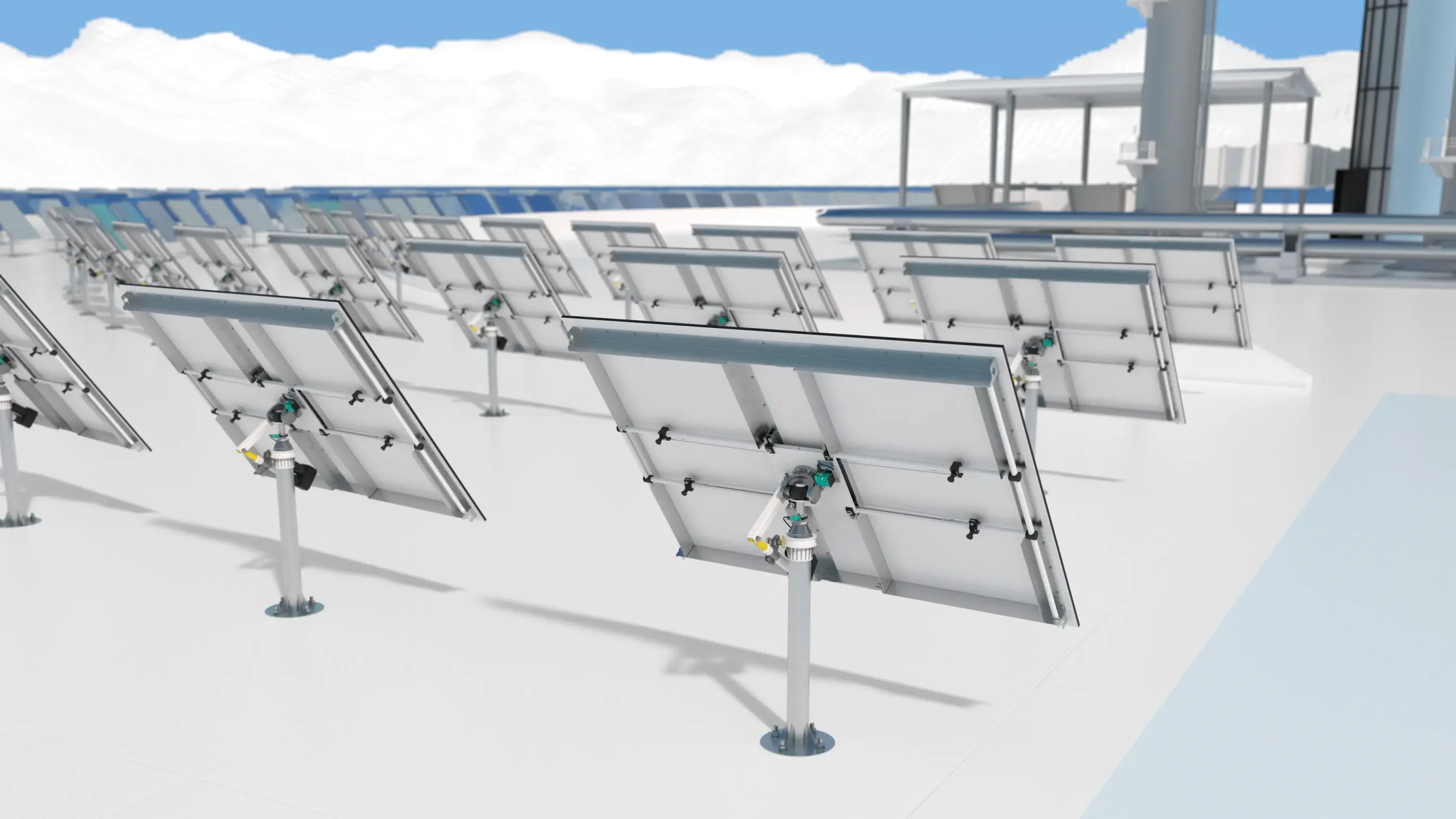 Heliostats from behind with the used sensor technology