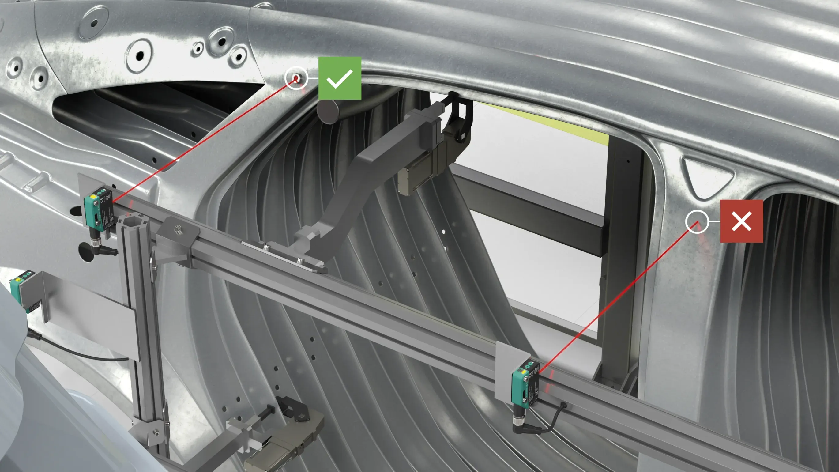 The DuraBeam laser diode creates a small light spot that can monitor even the tiniest features of the side panels The DuraBeam laser diode creates a small light spot that can monitor even the tiniest features of the side panels