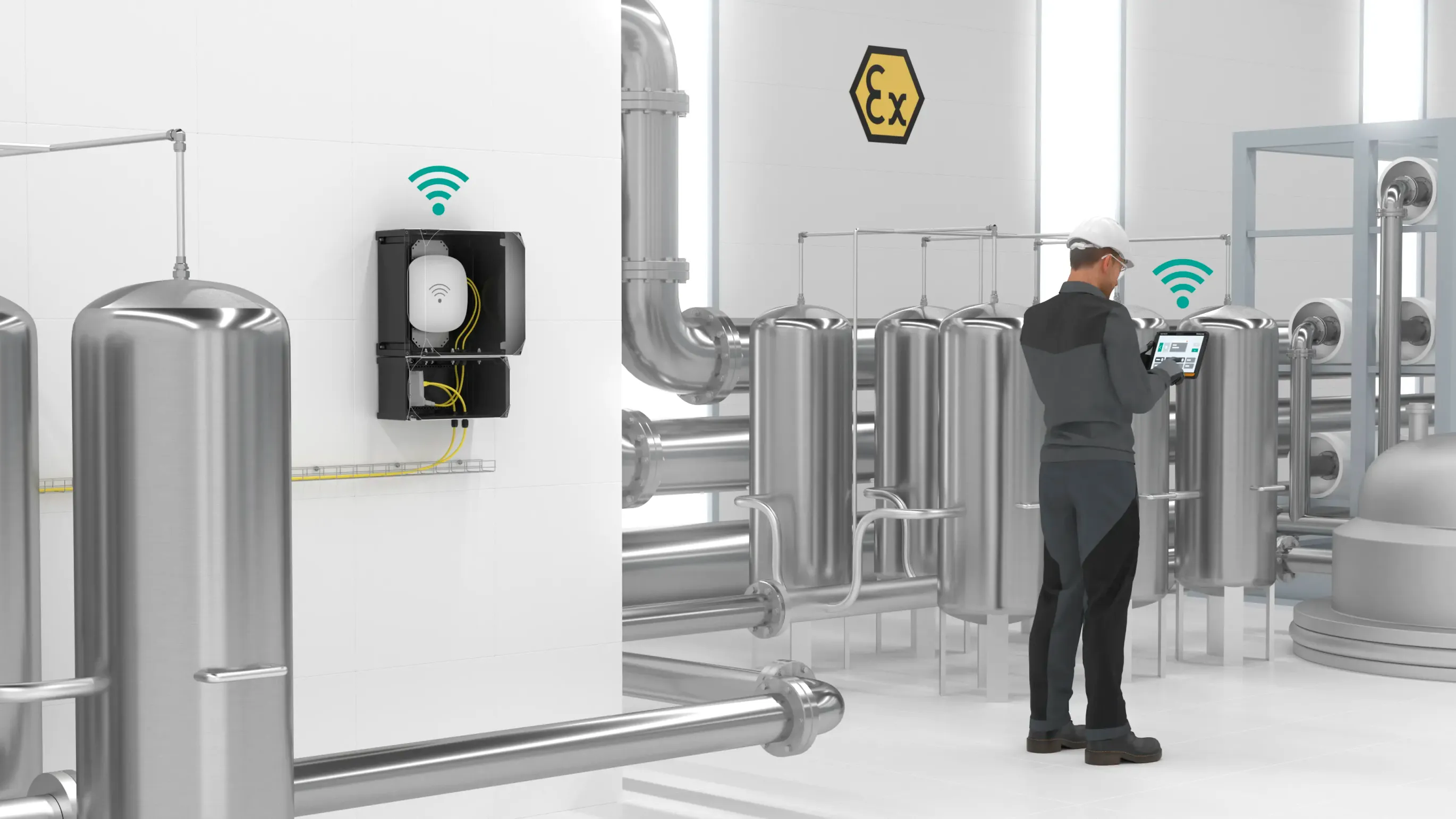 Wireless access point solution and industrial tablet thin client in Zone 2 hazardous area