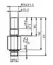 Dimensions: Inductive sensor NCB3-14GM65-E2-D-V1
