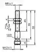 Dimensions: Inductive sensor NRB1,5-8GM40-E2-C-V1