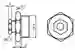Dimensions: Gland screw connection LFL-Z132-EMS
