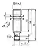 Dimensions: Inductive sensor NBB8-18GM50-A2-V1-M1