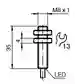 Dimensions: Induktiver Sensor NAB2-8GM35-E2-IO