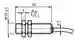 Dimensions: Sensor analógico, inductivo IA6-12GM50-IU-Y70109008