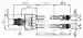 Dimensions: Y connection cable V3-GM-BK0,3M-PUR-U-T-V1-G