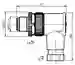 Dimensions: Male connector, field-attachable V1S-W-BK
