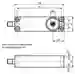 Dimensions: Ultrasonic sensor, transmitter UBE15M-F54-H1-V1