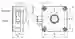 Dimensions: Ultrasonic sensor UB1500-F42-UK-V95