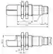 Dimensions: Through-beam ultrasonic barrier UBE1000-18GM40A-SE2-V1