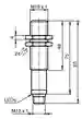 Dimensions: Ultrasonic sensor UB500-18GM75-U-V15