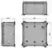Dimensions: Field Unit, Stainless Steel LB9508-TB*-B-0**-**-*-Y*