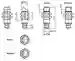 Dimensions: Sensor fotoeléctrico de barrera unidireccional (par) OBE15M-18GM40A-SE2-V1