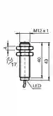 Dimensions: Inductive sensor NBB2-12GM40-Z0-3G-3D