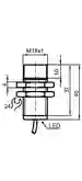 Dimensions: Inductive sensor NCN8-18GM40-N0-5M