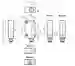 Dimensions: Sensor fotoeléctrico de barrera unidireccional (par) OBE12M-R100-SEP-IO-V3