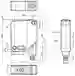Dimensions: Laser retroreflective sensor OBR25M-R200-2EP-IO-V31-L
